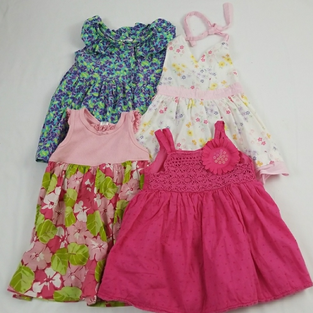 4 pcs dresses for girl sizes 12 and 18 m
